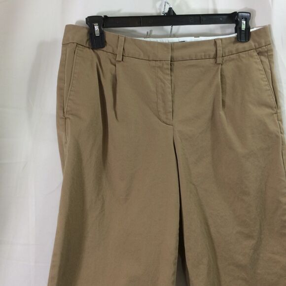Lands’ End Mid Rise Wide Leg Capri Pants Brown Cropped Size 12 Cotton Spandex - Picture 2 of 4
